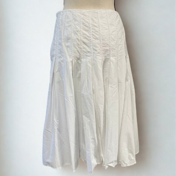 J.Crew Re-Imagined NWOT White Midi Skirt - Size 6 - Full Silhouette Sustainable - Picture 1 of 5